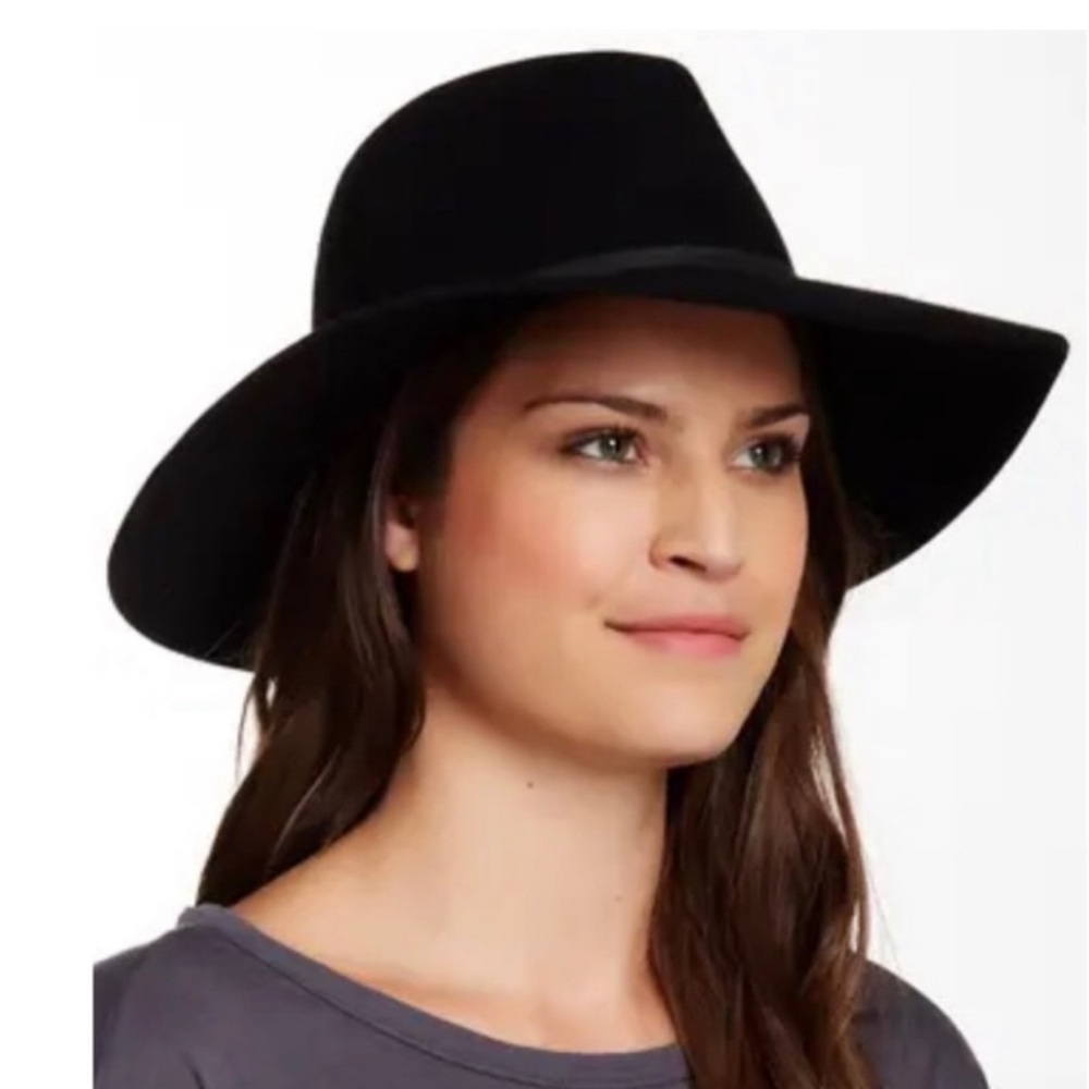 PHENIX Wide Brim Wool & Leather Fedora Hat